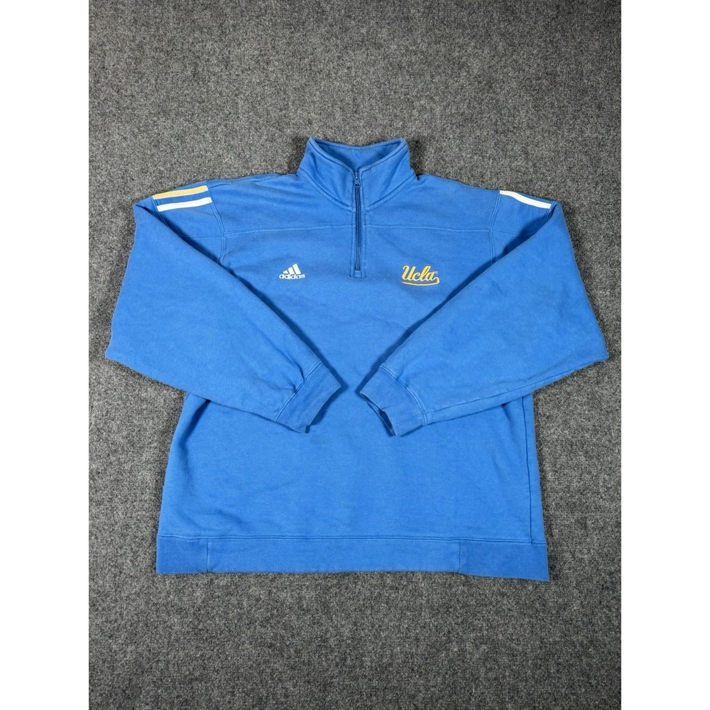 Adidas UCLA Bruins 1/4 Zip Pullover Mens Small Blue Sideline Fleece Sweatshirt